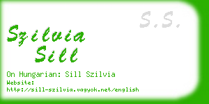 szilvia sill business card